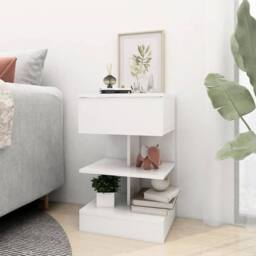Berkfield Home Bedside Cabinets 2 pcs White 40x35x65 cm Engineered Wood - Size: 40 x 35 x 65 cm - thumbnail 3