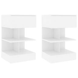 Berkfield Home Bedside Cabinets 2 pcs White 40x35x65 cm Engineered Wood - Size: 40 x 35 x 65 cm - thumbnail 2