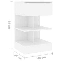 Berkfield Home Bedside Cabinets 2 pcs White 40x35x65 cm Engineered Wood - Size: 40 x 35 x 65 cm - thumbnail 7