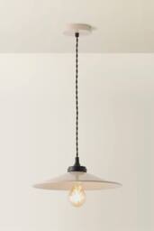 ValueLights Hampstead Metal Rolled Edge Tapered Flush Ceiling Light with Bulb in Cream - thumbnail 3