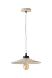 ValueLights Hampstead Metal Rolled Edge Tapered Flush Ceiling Light with Bulb in Cream - thumbnail 6