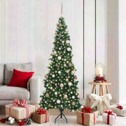 Berkfield Home Corner Artificial Christmas Tree Green 180 cm PVC & Metal - thumbnail 1