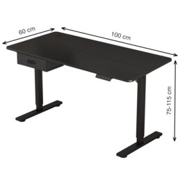 MCC Direct Electric Desk Height Adjustable Standing/Sitting Computer Desk 100cm in Black - thumbnail 7