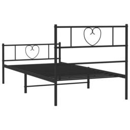 Berkfield Home Metal Bed Frame with Headboard & Footboard Black 120x190 cm Sma… - Size: Small Single - thumbnail 7