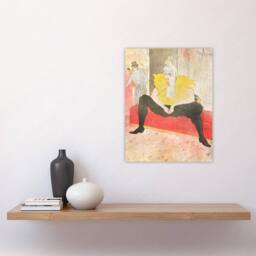 "Artery8 Seated Clowness Sketch Vintage Wall Art Print Toulouse Lautrec in Beige - Size: W12"" x H16""" - thumbnail 4