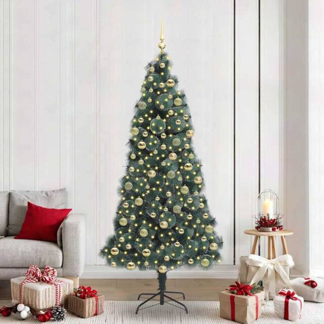 Berkfield Home Artificial Pre-lit Christmas Tree with Ball Set Green 210 cm - image 1