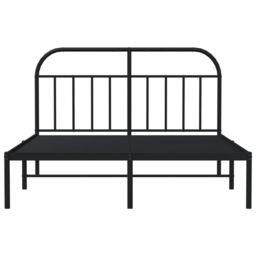 Berkfield Home Metal Bed Frame with Headboard Black 135x190 cm Double - thumbnail 6