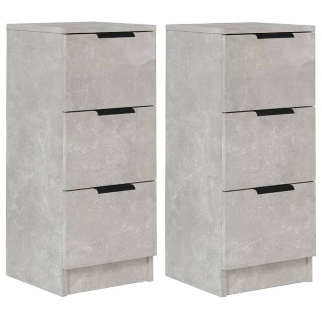 Berkfield Home Sideboards 2 pcs Concrete Grey 30x30x70 cm Engineered Wood - Size: 30 x 30 x 70 cm - image 1