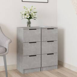 Berkfield Home Sideboards 2 pcs Concrete Grey 30x30x70 cm Engineered Wood - Size: 30 x 30 x 70 cm - thumbnail 2