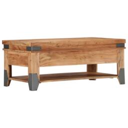 Berkfield Home Stunning Coffee Table 110x52x45 cm Solid Acacia Wood in Brown - Size: 110 x 52 x 45 cm - thumbnail 1