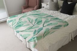 Benjamin Tate Design Watercolor Botanical Blanket in Natural - Size: 120 cm x 150 cm - thumbnail 3