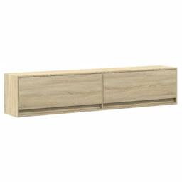 Berkfield Home TV Wall Cabinet with LED Sonoma Oak 180x31x38 cm in Light Brown - Size: 180 x 31 x 38 cm - thumbnail 3