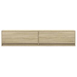 Berkfield Home TV Wall Cabinet with LED Sonoma Oak 180x31x38 cm in Light Brown - Size: 180 x 31 x 38 cm - thumbnail 6