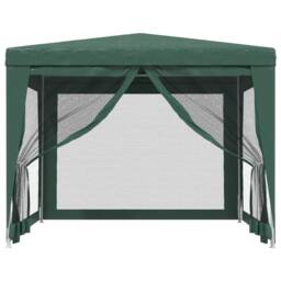 Berkfield Home Party Tent with 4 Mesh Sidewalls Green 3x3 m HDPE - thumbnail 3