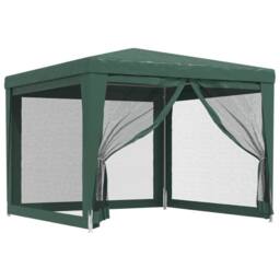 Berkfield Home Party Tent with 4 Mesh Sidewalls Green 3x3 m HDPE - thumbnail 1