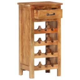 Berkfield Home Wine Cabinet 40x30x80 cm Solid Acacia Wood in Brown - Size: 40 x 30 x 80 cm - thumbnail 3