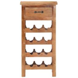 Berkfield Home Wine Cabinet 40x30x80 cm Solid Acacia Wood in Brown - Size: 40 x 30 x 80 cm - thumbnail 2