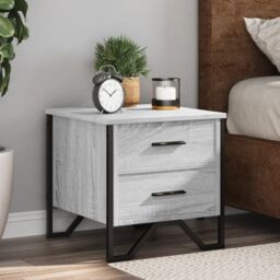 Berkfield Home Bedside Cabinet Grey Sonoma 40x41x40 cm Engineered Wood - Size: 40 x 41 x 40 cm - thumbnail 1