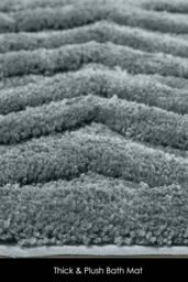 Homescapes Super Absorbent Soft Pattern Thick Bathmat in Grey - thumbnail 3