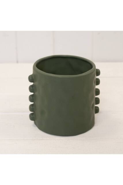 KDMD Dimpled Olive Green Planter with Bobbins - image 1