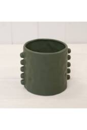 KDMD Dimpled Olive Green Planter with Bobbins - thumbnail 1