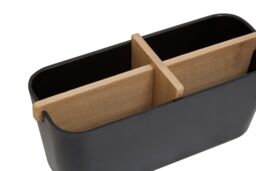 Orsina Grey Detachable Organizer With 4 Compartments, Bamboo Fibre Storage Organizer, Sub-Grid Drawer Organizer in Black - thumbnail 5