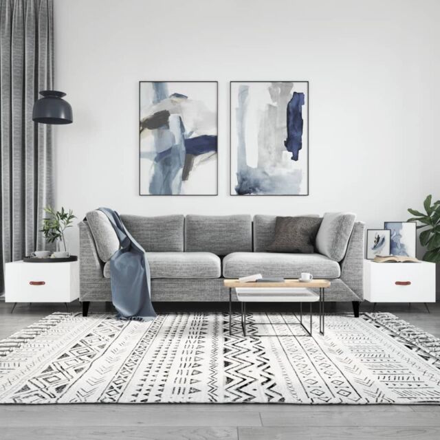 Berkfield Home Coffee Tables 2pcs High Gloss White 50x50x40 cm Engineered Wood - Size: 50 x 50 x 40 cm - image 1