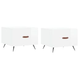 Berkfield Home Coffee Tables 2pcs High Gloss White 50x50x40 cm Engineered Wood - Size: 50 x 50 x 40 cm - thumbnail 2