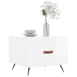 Berkfield Home Coffee Tables 2pcs High Gloss White 50x50x40 cm Engineered Wood - Size: 50 x 50 x 40 cm - thumbnail 3