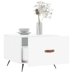 Berkfield Home Coffee Tables 2pcs High Gloss White 50x50x40 cm Engineered Wood - Size: 50 x 50 x 40 cm - thumbnail 4
