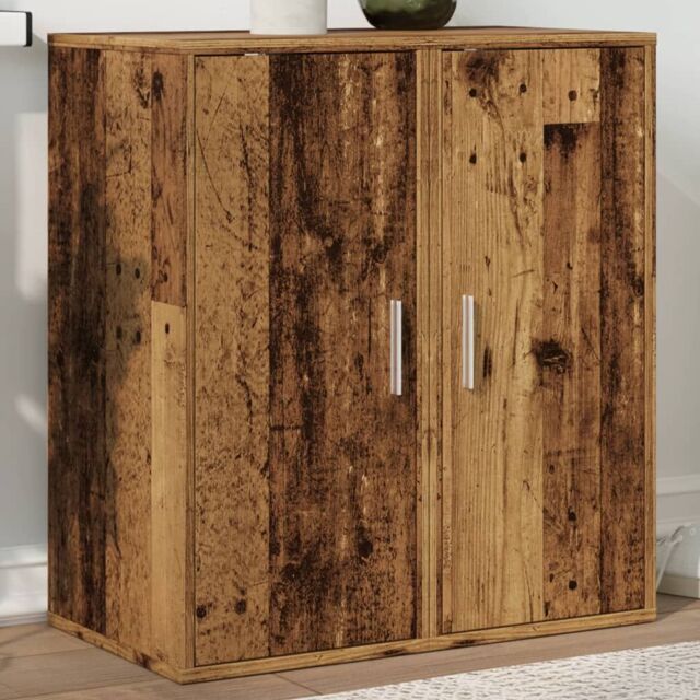 Berkfield Home Shoe Cabinets 2 pcs Old Wood 32x35x70 cm Engineered Wood in Brown - Size: 32 x 35 x 70 cm - image 1