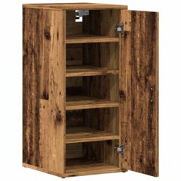 Berkfield Home Shoe Cabinets 2 pcs Old Wood 32x35x70 cm Engineered Wood in Brown - Size: 32 x 35 x 70 cm - thumbnail 6
