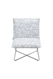 Living and Home Modern Linen Accent Chair with Metal Leg in White - thumbnail 4