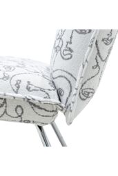 Living and Home Modern Linen Accent Chair with Metal Leg in White - thumbnail 5