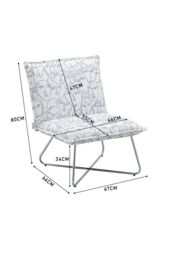 Living and Home Modern Linen Accent Chair with Metal Leg in White - thumbnail 6