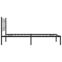 Berkfield Home Metal Bed Frame without Mattress with Headboard Black 100x200cm - Size: 100x200 cm - thumbnail 5