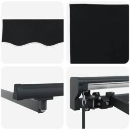 Berkfield Home Retractable Awning Manual Black 300x250 cm Polyester - thumbnail 8