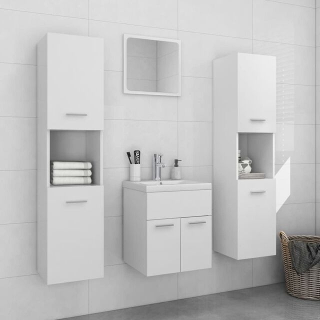 Berkfield Home Bathroom Furniture Set White Engineered Wood - image 1