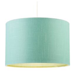 Happy Homewares Designer Emerald Bay Green Textured Linen Fabric Circular Lamp Shade in Pale Green - Size: 12 inches - thumbnail 2