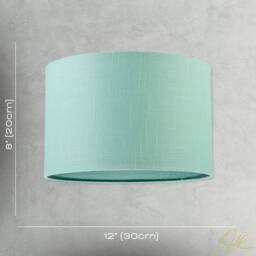 Happy Homewares Designer Emerald Bay Green Textured Linen Fabric Circular Lamp Shade in Pale Green - Size: 12 inches - thumbnail 7