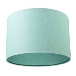 Happy Homewares Designer Emerald Bay Green Textured Linen Fabric Circular Lamp Shade in Pale Green - Size: 12 inches - thumbnail 4