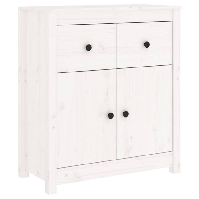 Berkfield Home Sideboard White 70x35x80 cm Solid Wood Pine - Size: 70 x 35 x 80 cm - image 1