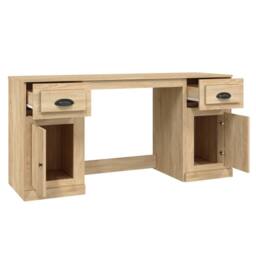 Berkfield Home Elegant Desk with Cabinet Sonoma Oak Engineered Wood in Brown - thumbnail 8