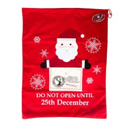 Shatchi Red Felt Christmas Sack Do Not Open Fun, Secretive Holiday Gift Bag - thumbnail 2