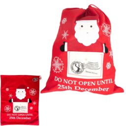 Shatchi Red Felt Christmas Sack Do Not Open Fun, Secretive Holiday Gift Bag - thumbnail 6