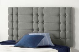Somnior Bliss Divan Bed Base With 4 Drawers & Headboard Linen in Silver - Size: Double - thumbnail 2