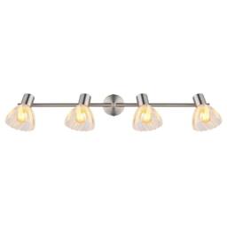 Netlighting Zachery Ceiling Spotlight Bar Nickel Matt Satined Glass Shade 4x E14 in Grey - thumbnail 4