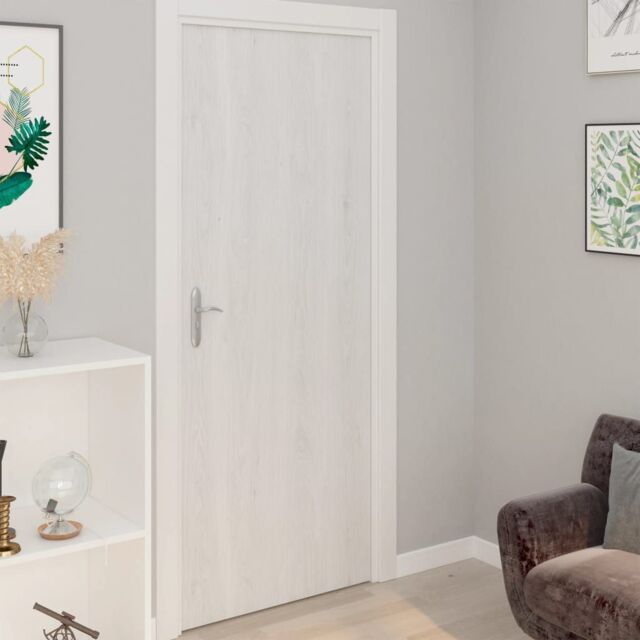 Berkfield Home Self-adhesive Door Films 2 pcs White Wood 210x90 cm PVC - image 1