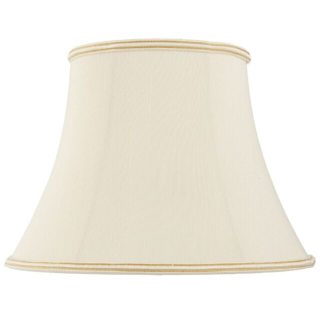 "Loops 12"" Bowed Oval Handmade Lamp Shade Cream Fabric Classic Table Light Bulb Cover" - image 1