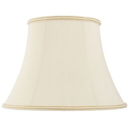 "Loops 12"" Bowed Oval Handmade Lamp Shade Cream Fabric Classic Table Light Bulb Cover" - thumbnail 1